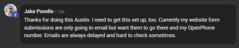 Jake – operator comment