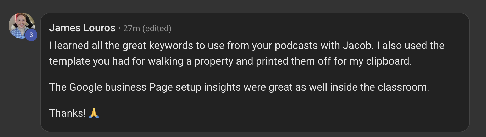 James Louros – keywords and Google business insights