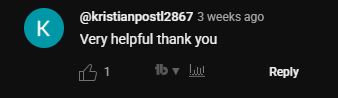 YouTube comment from an operator