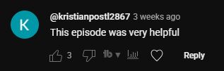 YouTube comment from an operator
